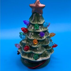 Mr Christmas Mini 4.5” Ceramic Christmas Tree Light Up Ornament